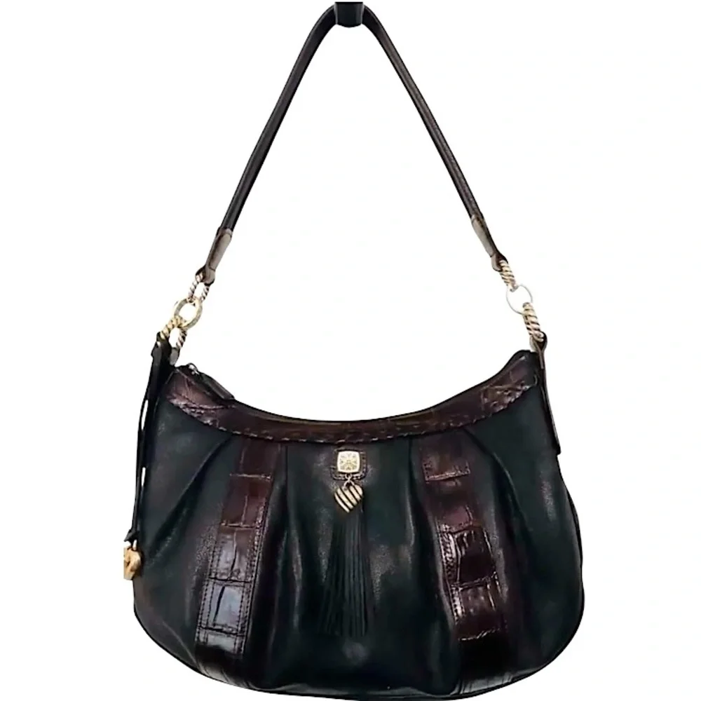 Brighton Leather & Croc Hobo Bag Splendid Boho Western Cowgirl Shoulder Bag